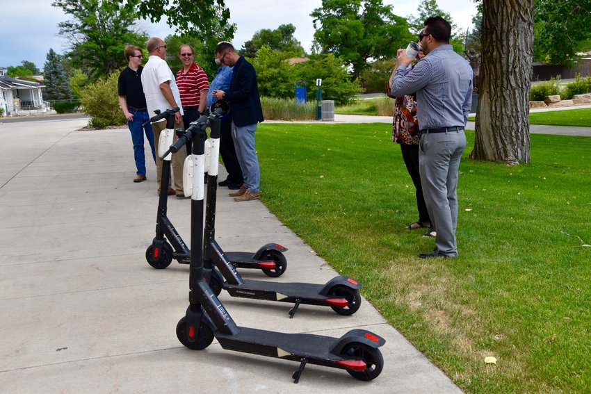 The new Bird scooter would bring another form of transportation to the community to reduce traffic.  Brighton staff each took a ride.
